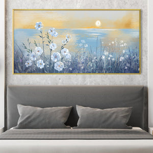 Sunrise at Petal Shore Canvas Art Clock Canvas