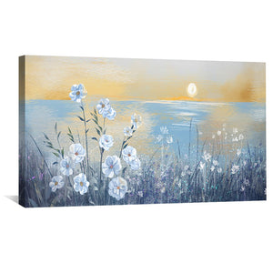 Sunrise at Petal Shore Canvas Art Clock Canvas