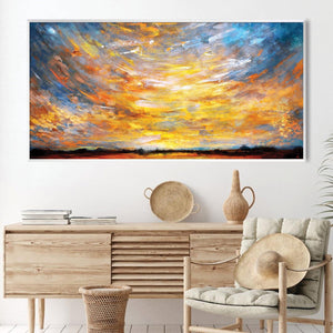 Sunset Crescendo Canvas Art Clock Canvas