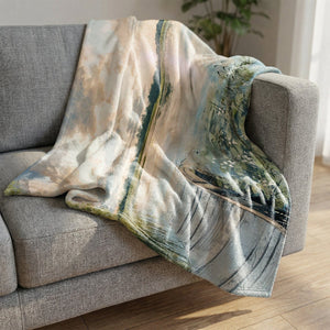 Sunset Dock Blanket Blanket Clock Canvas