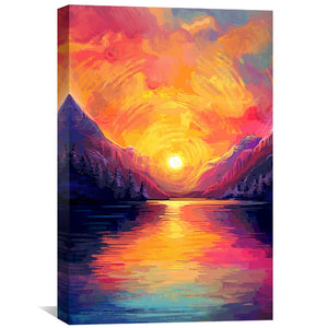 Sunset Mirage Canvas Art Clock Canvas