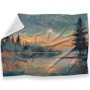 Sunset Reverberation Blanket Blanket 30 x 40in Clock Canvas