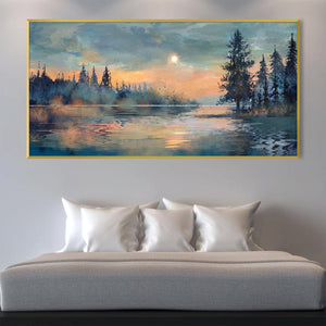 Sunset Reverberation Canvas Art Clock Canvas