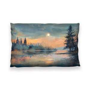 Sunset Reverberation Cushion Cushion 13 x 19in Clock Canvas