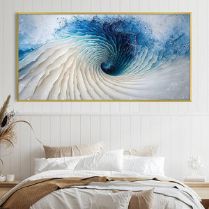 Swirl Blue Depth Canvas Art Clock Canvas