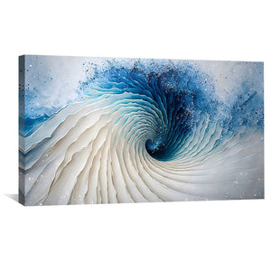 Swirl Blue Depth Canvas Art Clock Canvas