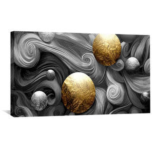 Swirling Spheres Canvas Art Clock Canvas