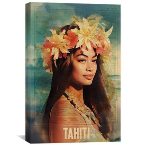Tahiti Beauty Canvas Art Clock Canvas