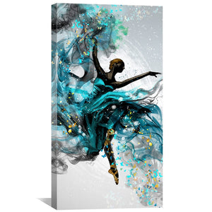 Teal Balerina Canvas Art Clock Canvas