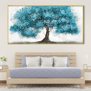 Teal Sap Canvas Art Clock Canvas