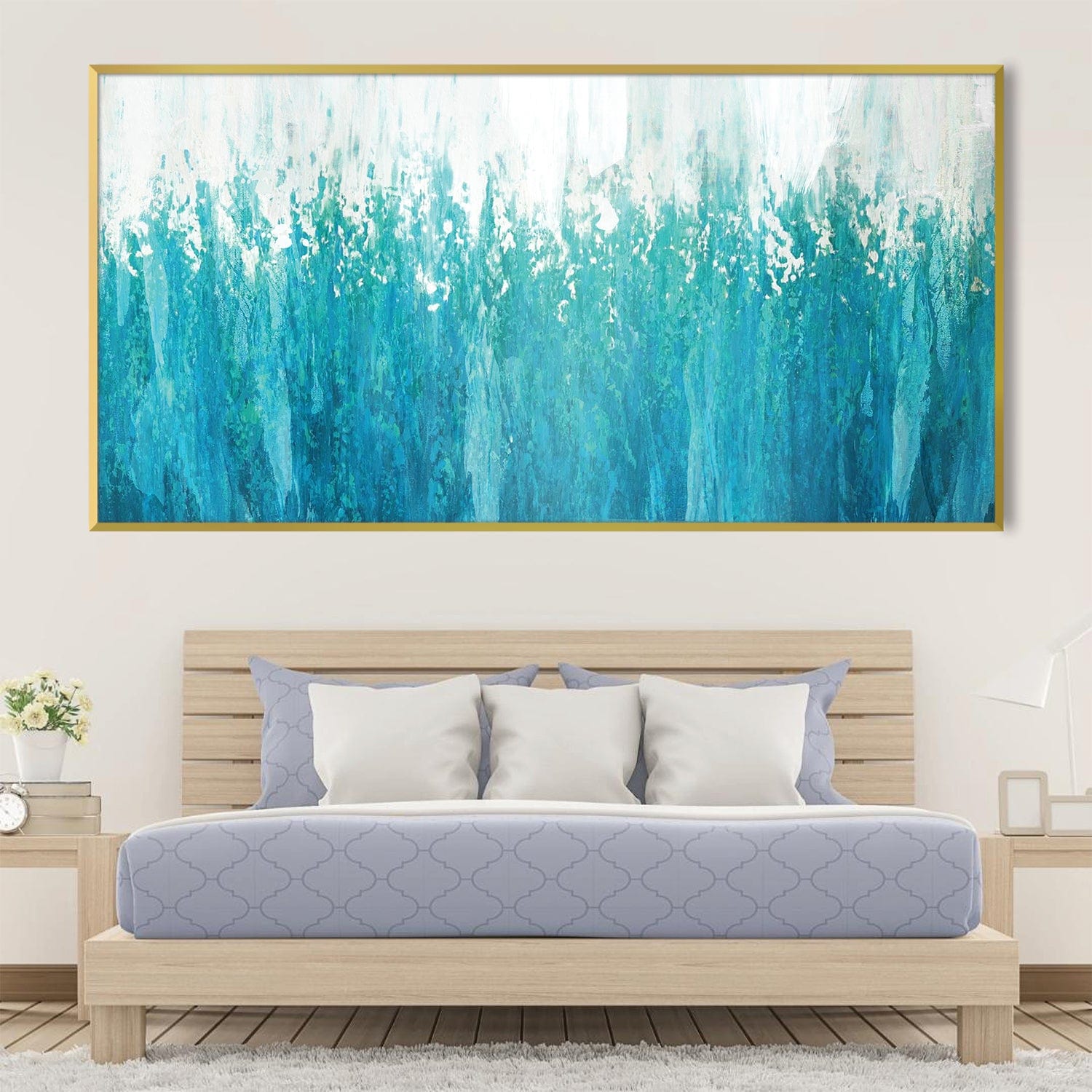 Teal Transition Canvas Art Clock Canvas