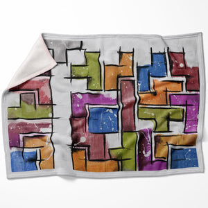 Tetris Sketches Blanket Blanket 75 x 100cm Clock Canvas