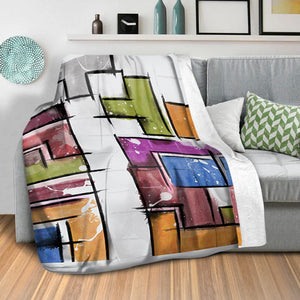 Tetris Sketches Blanket Blanket Clock Canvas