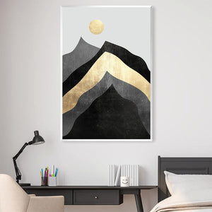 Textured Mountain Collage Canvas Art Clock Canvas