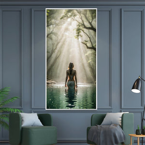 The Green Calm Canvas Art Clock Canvas