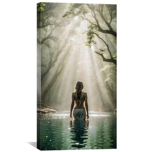 The Green Calm Canvas Art Clock Canvas