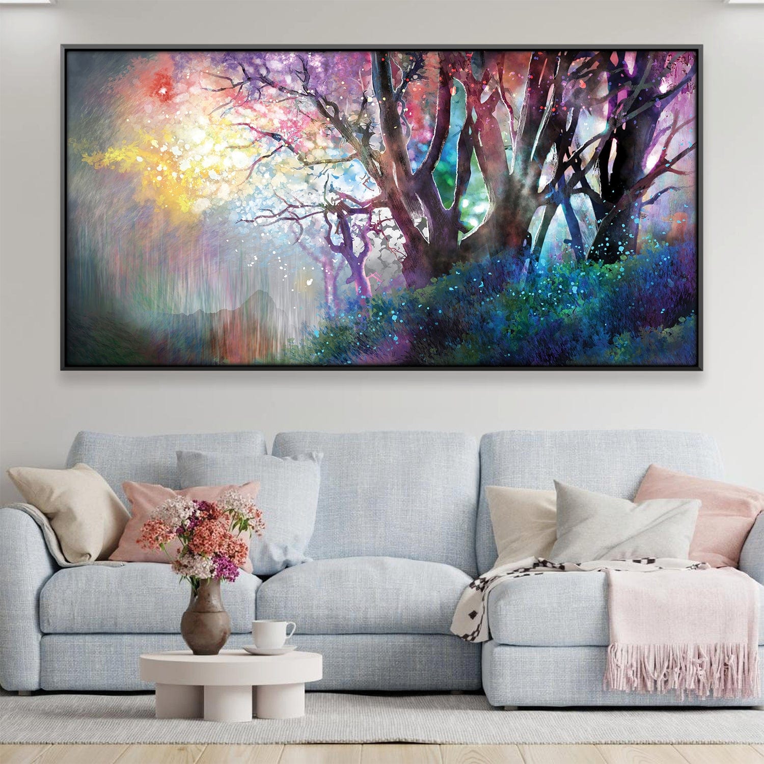 The Kaleidoscope Forest Canvas Art 20 x 10in / Canvas Clock Canvas