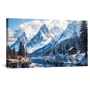 The Stillness of Snow Canvas Art Clock Canvas