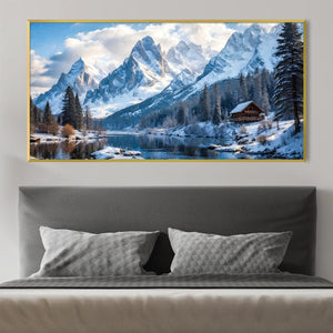 The Stillness of Snow Canvas Art Clock Canvas