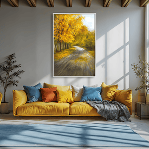 The Turning Road Canvas Art Clock Canvas