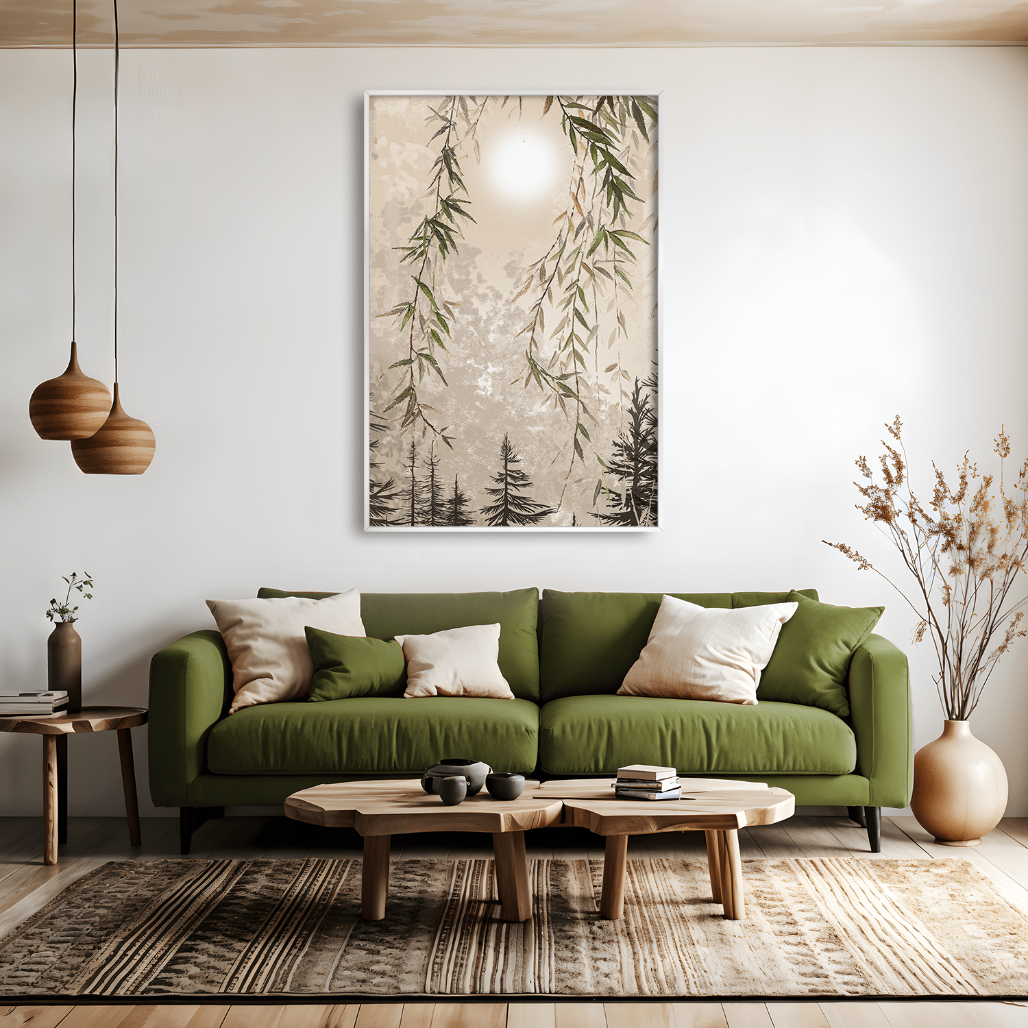 Through the Hanging Leaves Canvas Art Clock Canvas