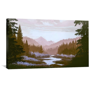 Through the Timberline Canvas Art Clock Canvas