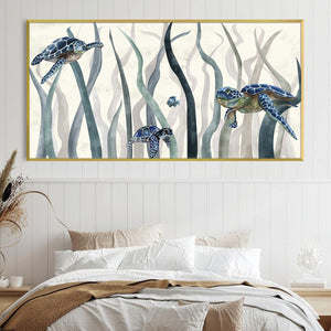 Tranquil Turtles Canvas - Single Panel Art Clock Canvas