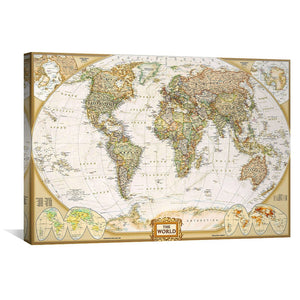 Travelers Map Canvas Art Clock Canvas