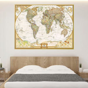 Travelers Map Canvas Art Clock Canvas
