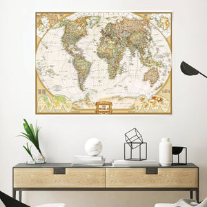 Travelers Map Canvas Art Clock Canvas