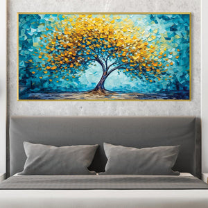 Tree in the Blue Canvas Art Clock Canvas