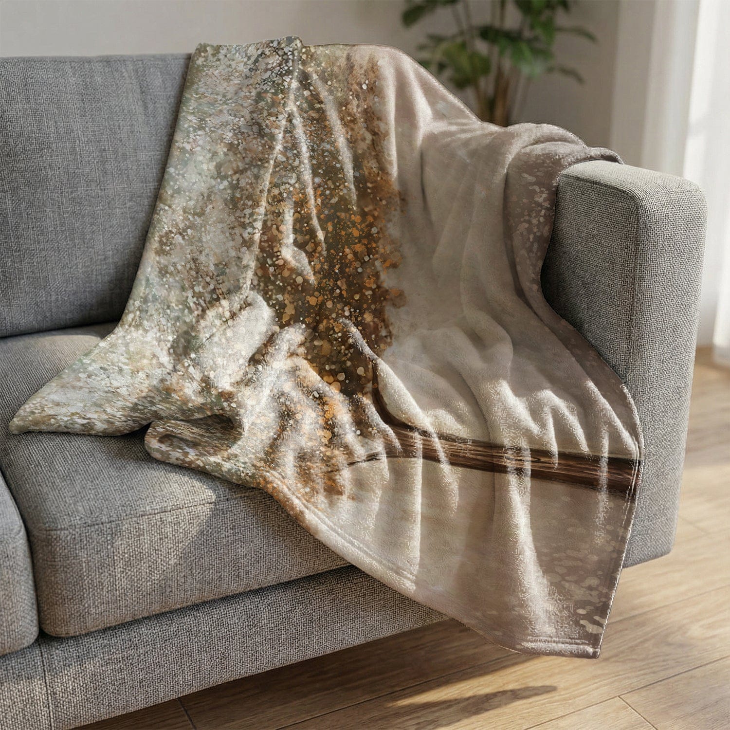 Tree in the Paint Blanket Blanket Clock Canvas