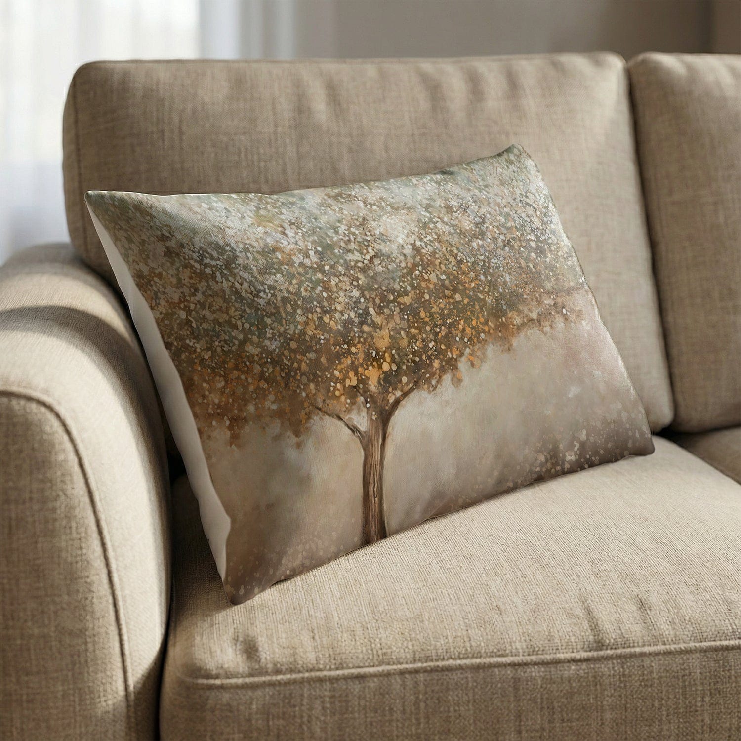 Tree in the Paint Cushion Cushion 13 x 19in Clock Canvas