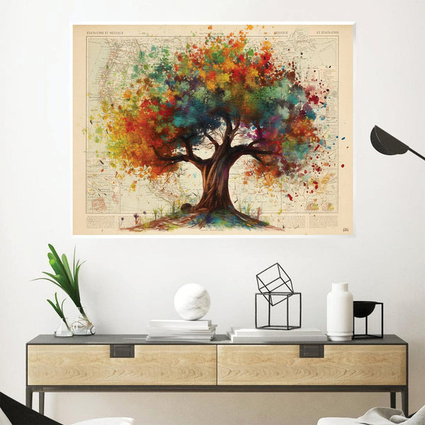 Tree of Life Landscape Canvas ClockCanvas