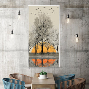 Treetops at Dusk Canvas Art Clock Canvas