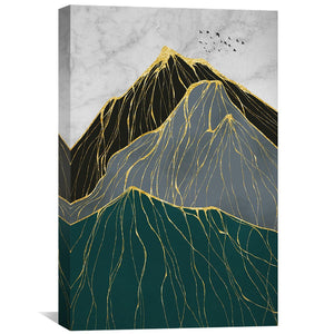 Trichromatic Peaks Canvas Art Clock Canvas