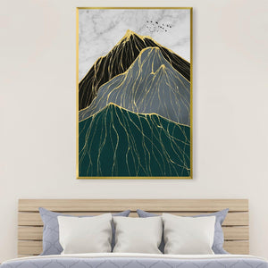 Trichromatic Peaks Canvas Art Clock Canvas