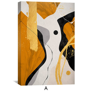 Triple Orange Abstract Canvas Art Clock Canvas