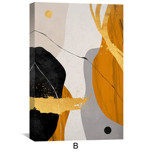 Triple Orange Abstract Canvas Art Clock Canvas