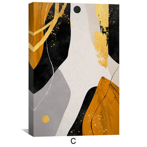 Triple Orange Abstract Canvas Art Clock Canvas