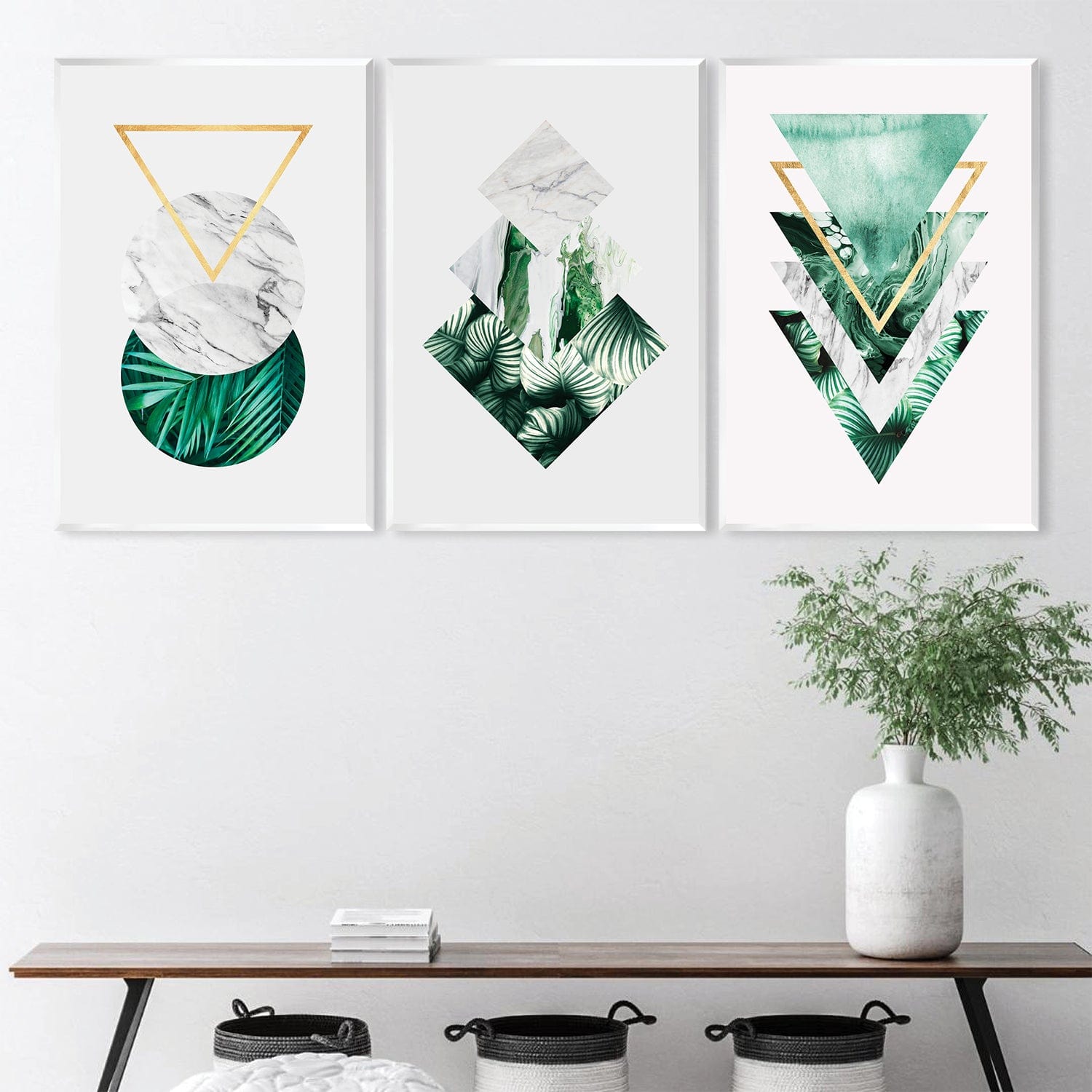 Tropical Geometry Canvas Art Clock Canvas