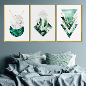 Tropical Geometry Canvas Art Clock Canvas