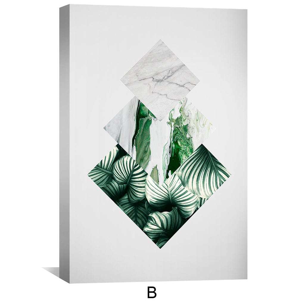 Tropical Geometry Canvas Art Clock Canvas