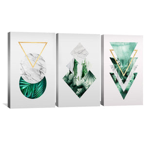 Tropical Geometry Canvas Art Clock Canvas