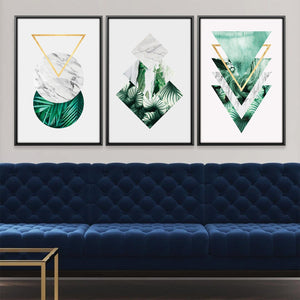 Tropical Geometry Canvas Art Clock Canvas