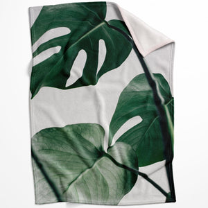 Tropical Leaf C Blanket Blanket 75 x 100cm Clock Canvas