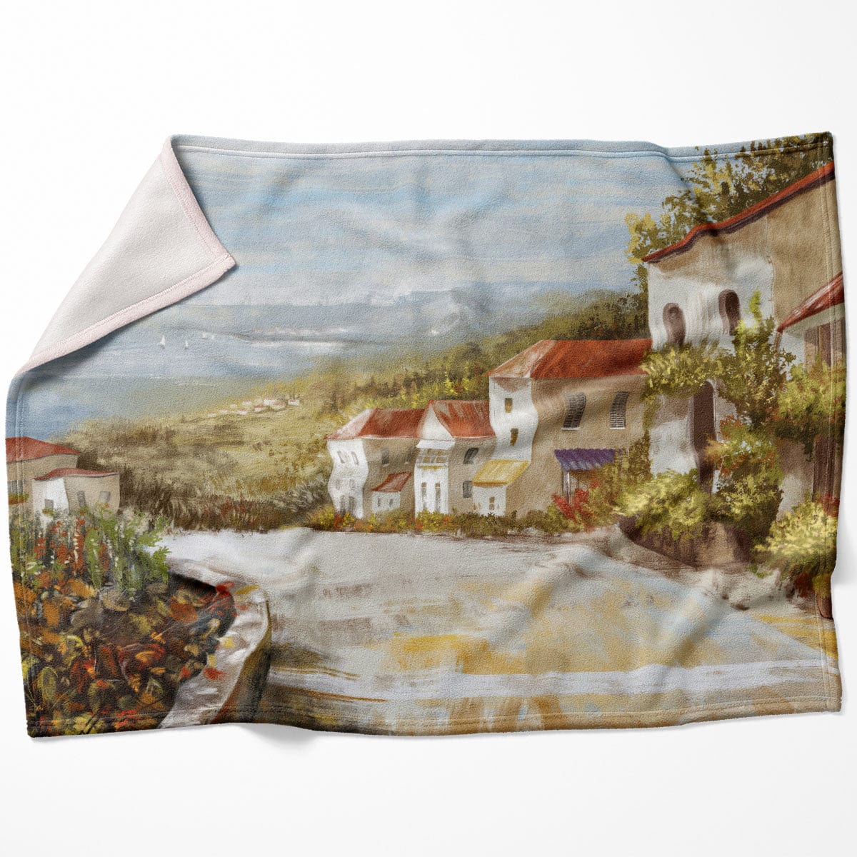 Tuscan Streets Blanket Blanket 75 x 100cm Clock Canvas