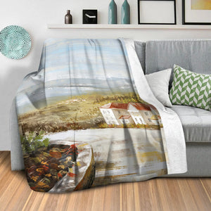 Tuscan Streets Blanket Blanket Clock Canvas