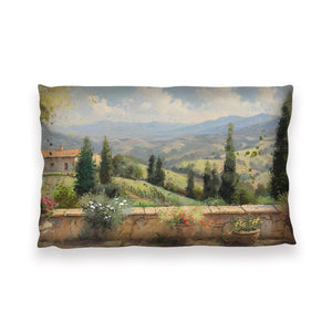 Tuscan Villa View Cushion Cushion 13 x 19in Clock Canvas