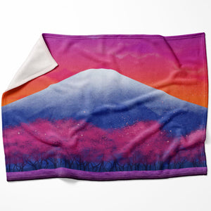 Twilight Fuji Blanket Blanket 75 x 100cm Clock Canvas